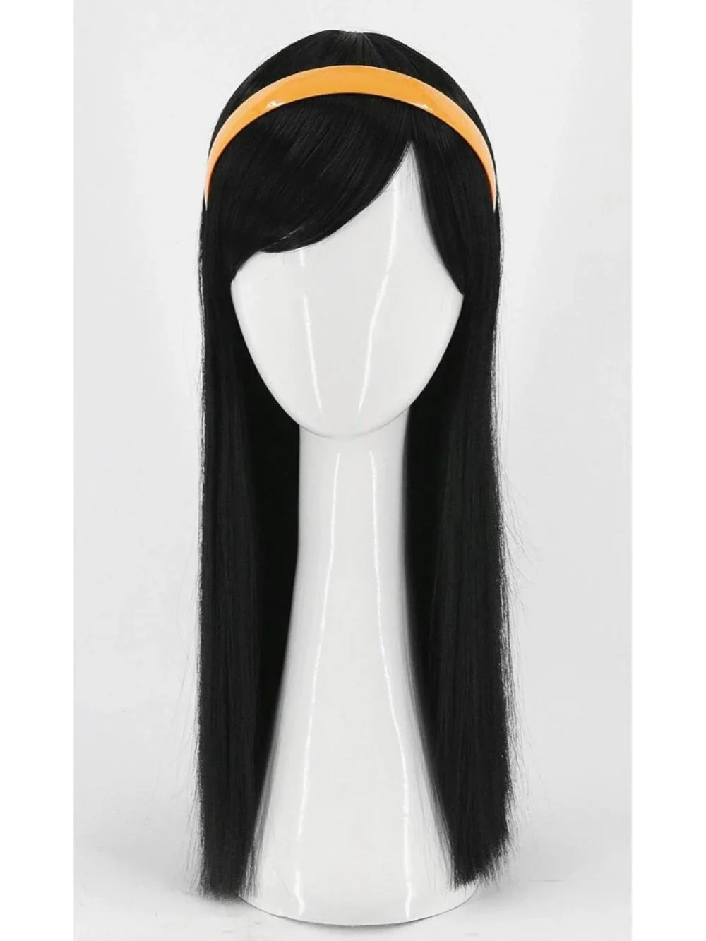 Women's Black Straight Short Cosplay Halloween Costume Wig With Necklace Earring
